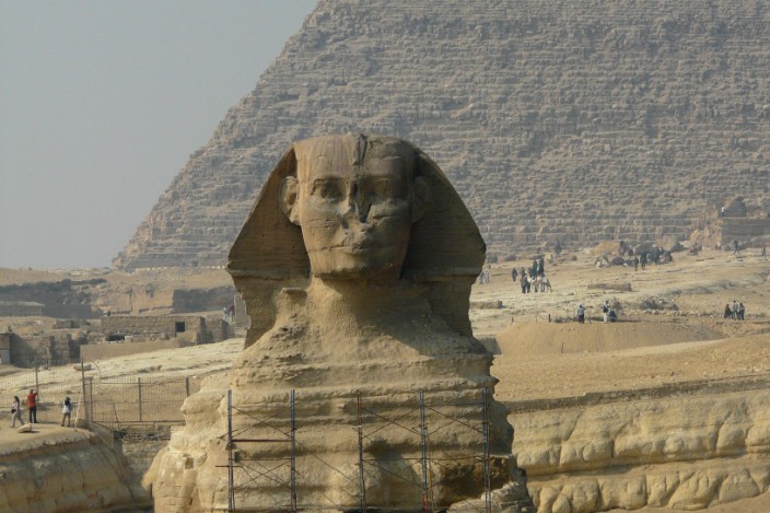 The corrosion of centuries on the Sphinx